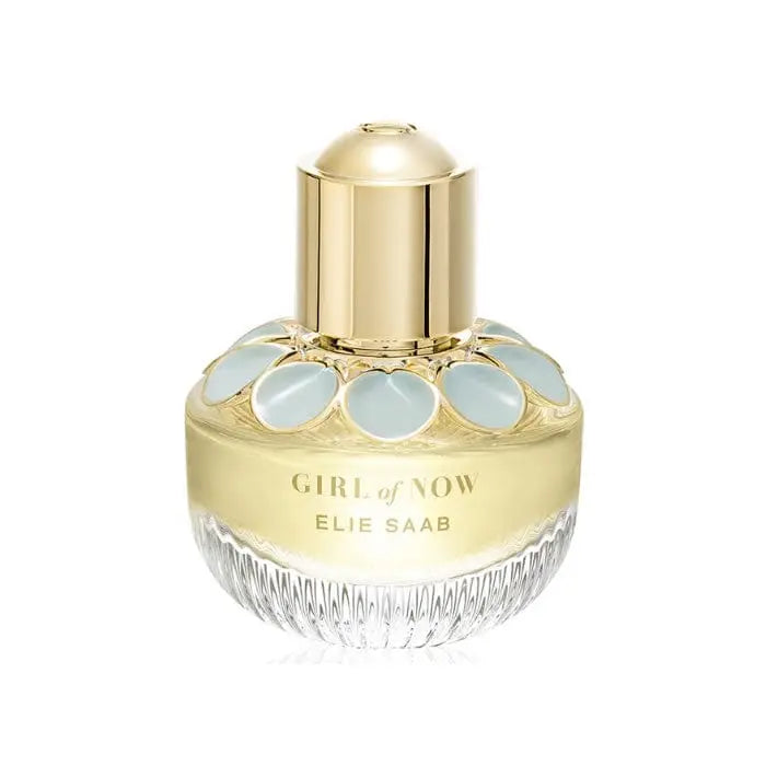 Elie Saab Girl Of Now Eau De Perfume Spray 50ml, elegant floral fragrance, with a sleek bottle design and gold accents.