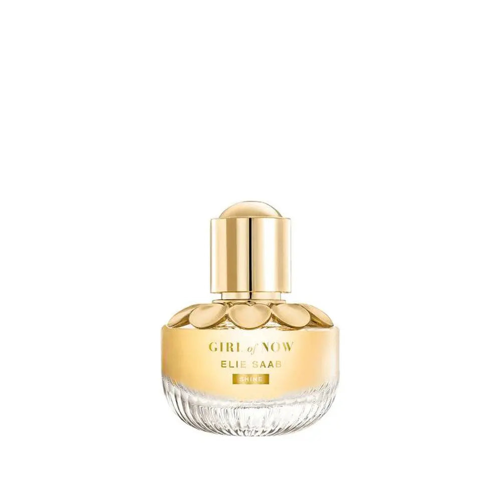 Elie Saab Girl Of Now Shine Eau De Parfum spray 30ml, featuring a sleek bottle with a sparkling floral design.
