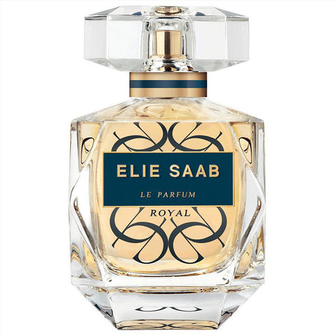 Elie Saab Le Parfum Royal EDP spray in 90ml bottle, elegant floral perfume, showcased with packaging and branding details.