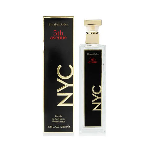 Elizabeth Arden 5th Avenue NYC perfume spray 125ml, with elegant bottle design, showcased by Jag Couture London New York.