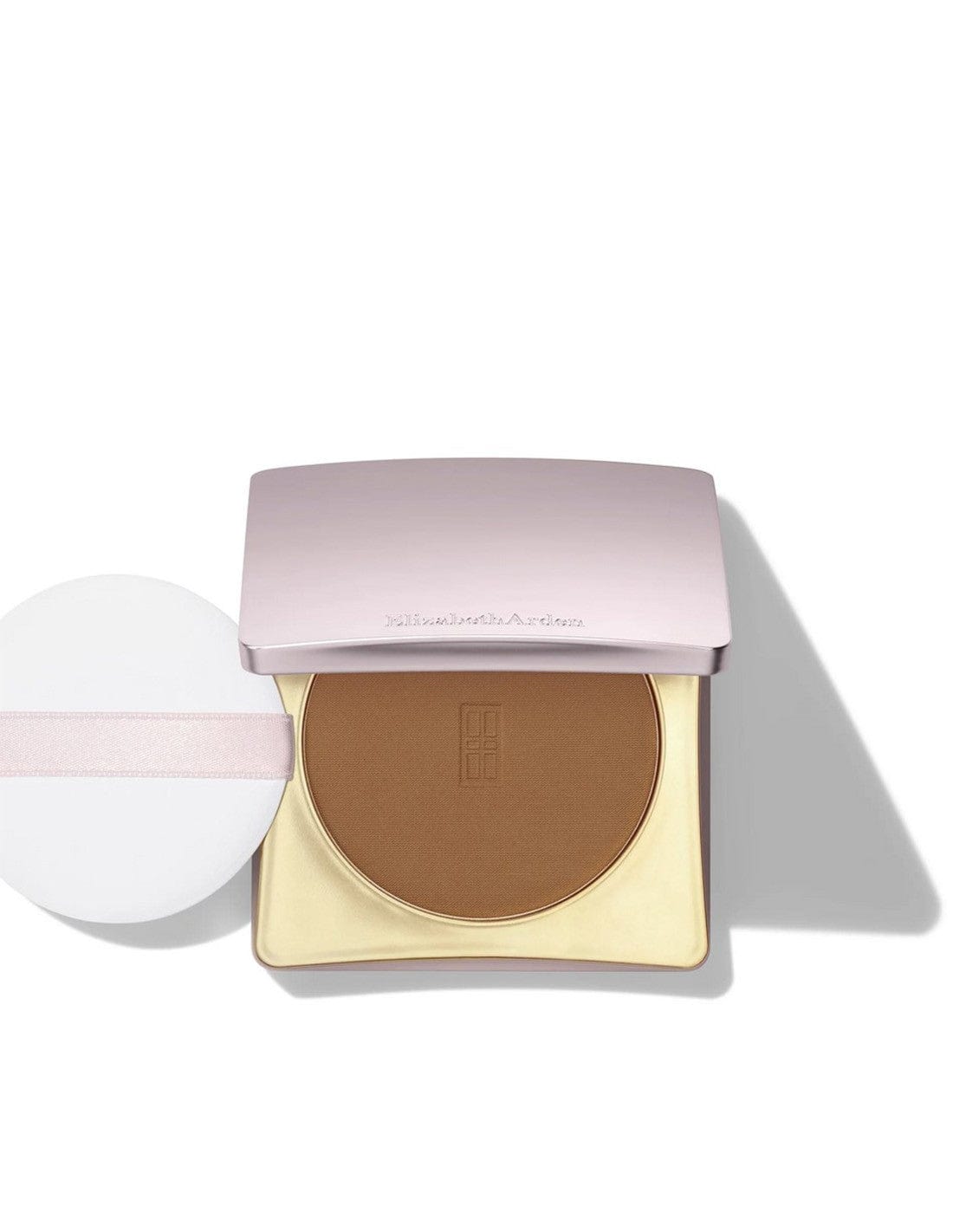 Elizabeth Arden Maq Powder Flawless Finish Skincare compact with smooth, pressed powder in a sleek case, showcased on a neutral background.