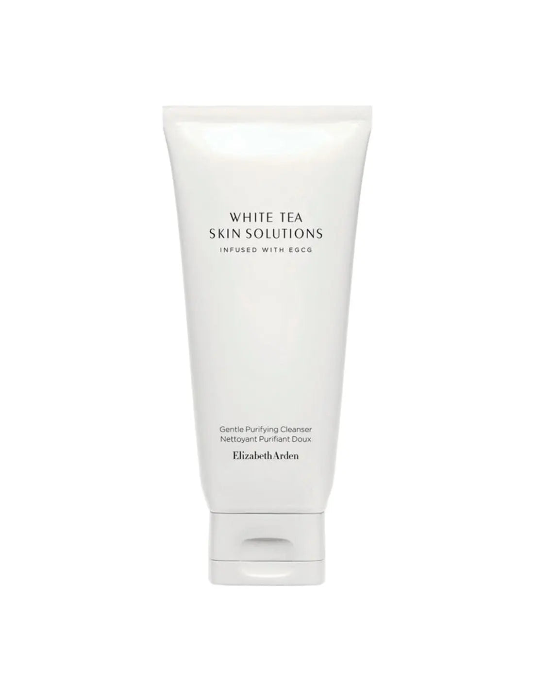 Elizabeth Arden W Tea Sol Gentle Purifying Cleanser in 125ml bottle, shown in a sleek white tube with green accents.