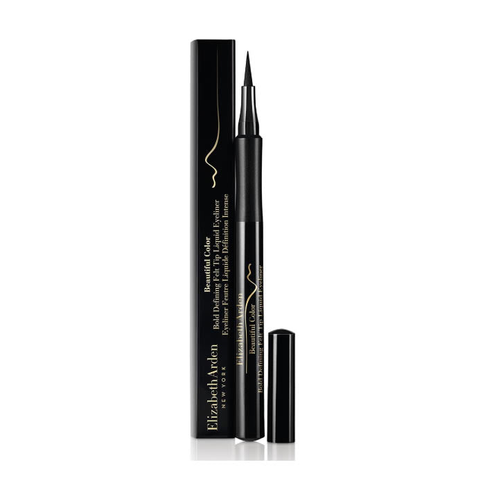 Black felt tip liquid eyeliner from Elizabeth Arden Beautiful Color Bold Defining collection, with sleek design and precise application.