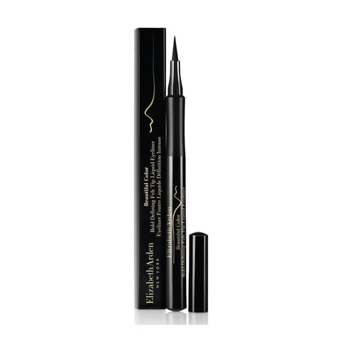 Black felt tip liquid eyeliner from Elizabeth Arden Beautiful Color Bold Defining collection, with sleek design and precise application.