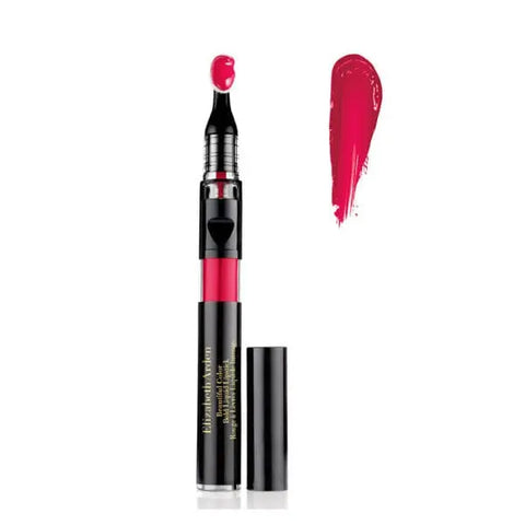 Elizabeth Arden Beautiful Color Bold Liquid Lipstick in Fiery Red, showcasing a vibrant red lipstick applied on lips.