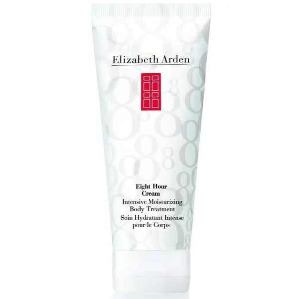 Elizabeth Arden Eight Hour Body Cream in 200ml jar, suitable for all skin types, with a smooth, creamy texture.