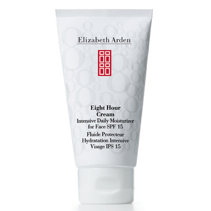 Elizabeth Arden Eight Hour Cream Intensive Daily Moisturizer for face with SPF 15 in a 50ml jar, shown on a clean background.