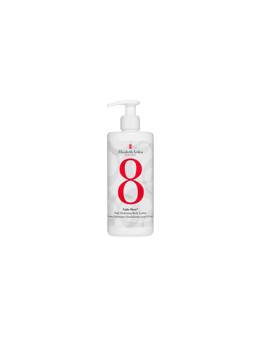 Elizabeth Arden Eight Hour Hydrating Body Lotion 380ml by Jag Couture London New York, showing the moisturizer bottle and packaging