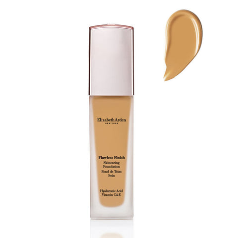 Elizabeth Arden Flawless Finish Skincaring Foundation 430W in 30ml bottle, showcasing smooth liquid foundation with natural finish.