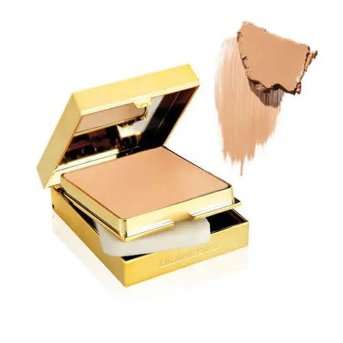 Elizabeth Arden Flawless Finish Sponge-On Cream Makeup in 409 Honey Beige, with the makeup sponge and packaging visible.