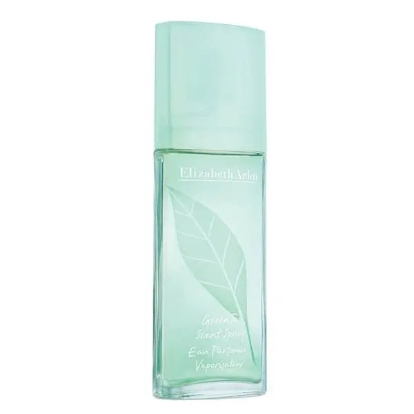 Elizabeth Arden Green Tea Eau Parfumée spray in a 100ml bottle, featuring a light green tea fragrance, on a stylish display.