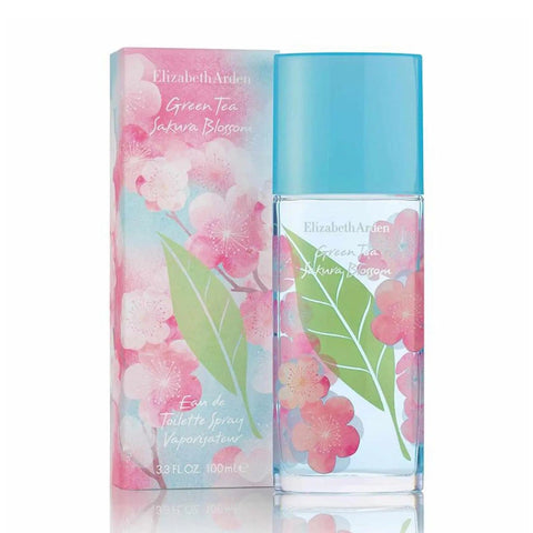 Elizabeth Arden Green Tea Sakura Blossom Eau De Toilette 100ml spray, featuring floral and green tea notes in a sleek bottle.