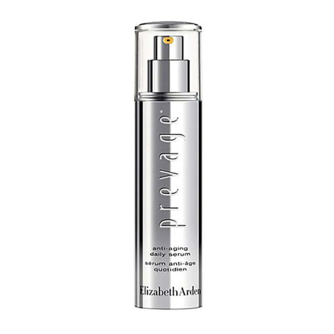 Elizabeth Arden Prevage Anti-Aging Serum in a 50ml bottle, shown with sleek packaging and applicator for youthful skin care.