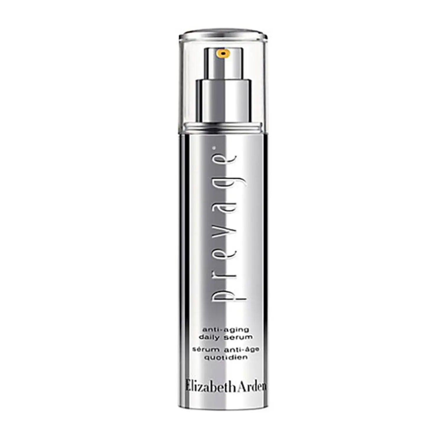Elizabeth Arden Prevage Anti-Aging Serum in a 50ml bottle, displayed with elegant packaging and applicator.