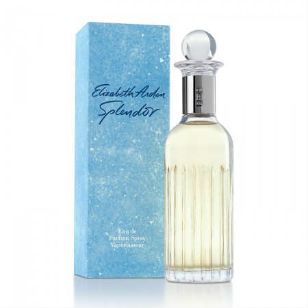 Elizabeth Arden Splendor Eau de Parfum spray in 125ml bottle, with elegant packaging and floral fragrance design.