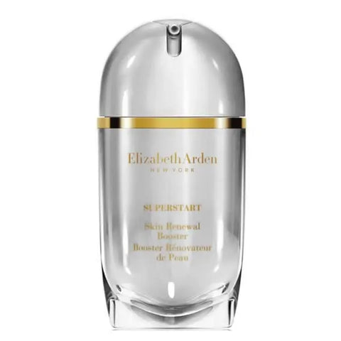Elizabeth Arden Superstart Skin Renewal Booster serum in a 30ml bottle, shown with sleek packaging and branding.