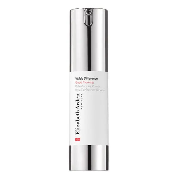 Elizabeth Arden Visible Difference Good Morning Retexturizing Primer in 15ml bottle, smooth and prep skin for makeup application.
