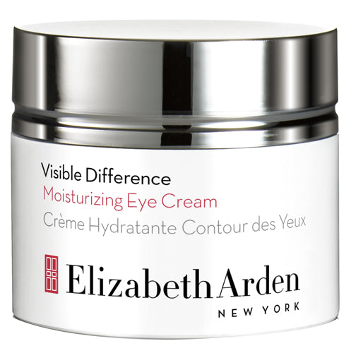 Elizabeth Arden Visible Difference Moisturizing Eye Cream in a 15ml jar, designed to hydrate and refresh the skin around the eyes.