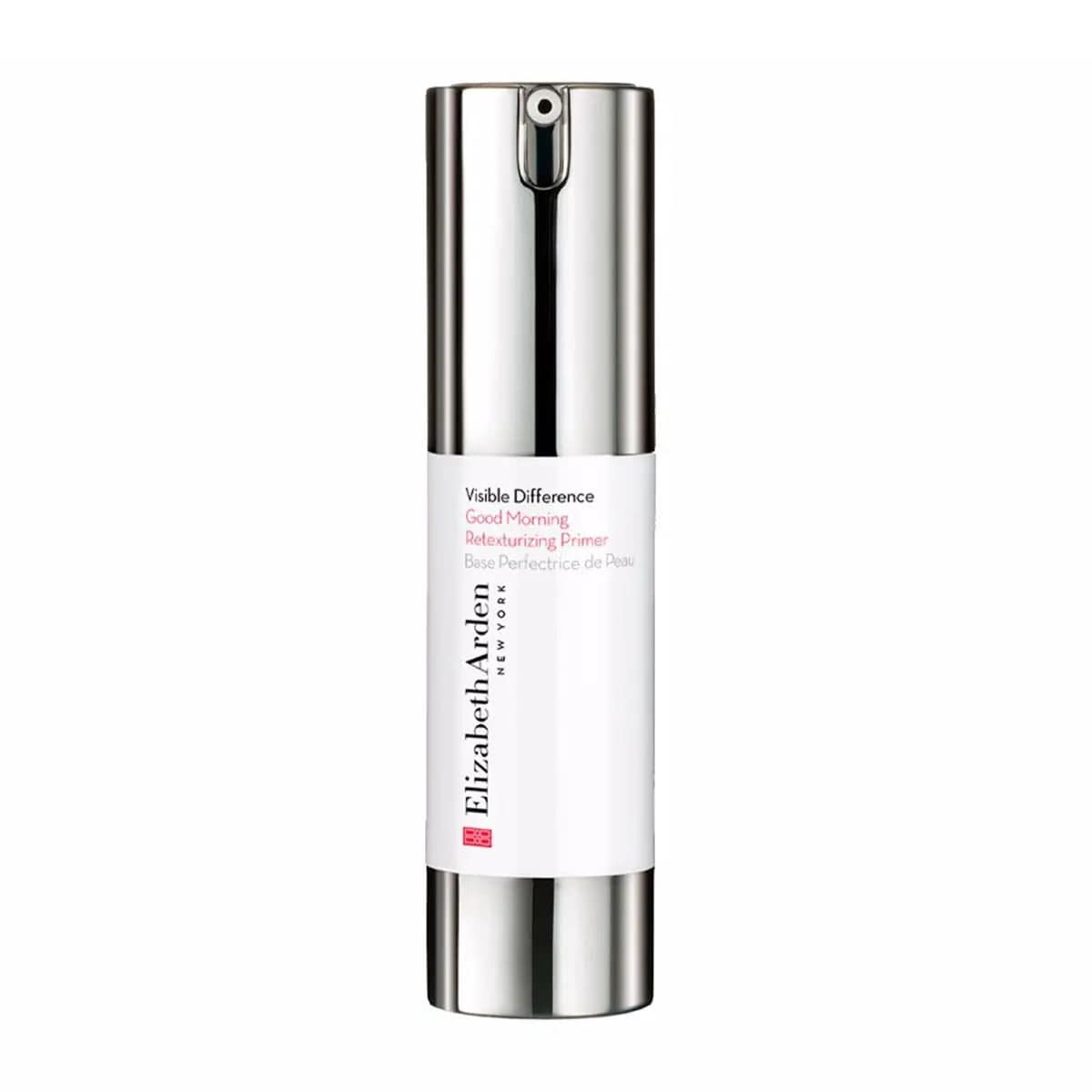 Elizabeth Arden Visible Difference Retexturizing Primer tester in 15ml bottle, shown with packaging and product details.