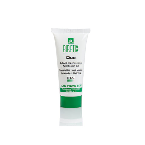 Endocare Biretix Duo Anti-Blemish Gel in 30ml tube, clear gel formula, designed for acne-prone skin, from Jag Couture London - New York.