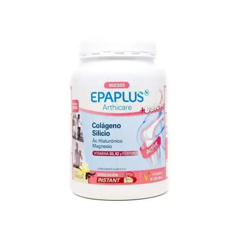 Epaplus Collagen Silicon with Hyaluronic, Magnesium, Calcium vanilla supplement in 383g jar by Jag Couture London New York