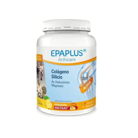 Epaplus Collagen Silicon Hyaluronic and Magnesium supplement in lemon flavor, 326g jar, from Jag Couture London New York.