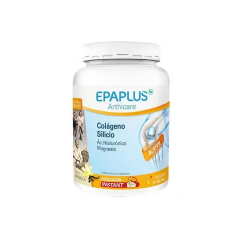 Epaplus collagen supplement with silicon, hyaluronic acid, magnesium, and vanilla flavor in a 326g jar by Jag Couture London New York