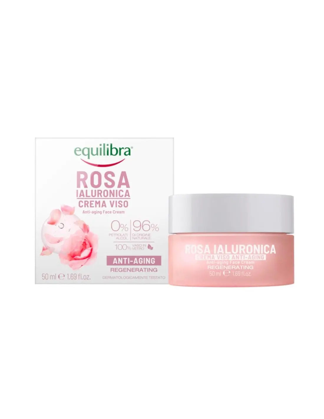 Jag Couture London-New York Equilibra Hyaluronic Face Serum 50ml bottle, clear packaging with dropper for skincare hydration