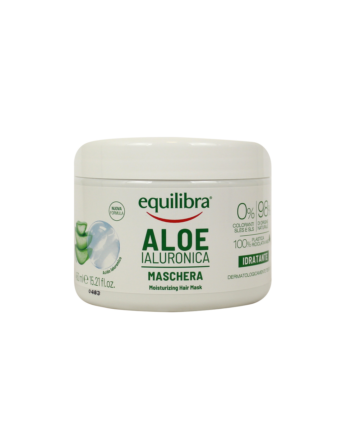 Jag Couture London-New York Equilibra Mask Aloe Hyaluronic Dermo 450, a soothing skincare mask with aloe and hyaluronic acid.