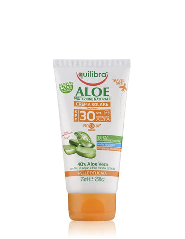 Equilibra Sun Viaje Aloe Pro UV F30 sunscreen lotion by Jag Couture London - New York, with SPF 30 and aloe extract.