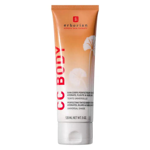 Jag Couture London New York Erborian CC Body 120ml tube showing the skincare product with branding and product packaging.