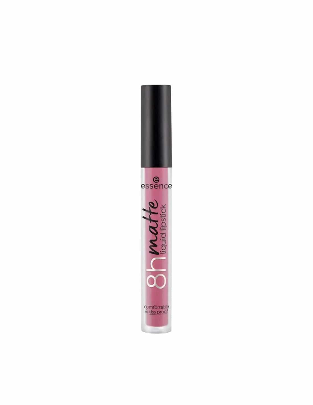 Essence Cosmetics 8h Matte Liquid Lipstick in Pink Blush, 2.5ml, with a sleek applicator and vibrant pink shade.