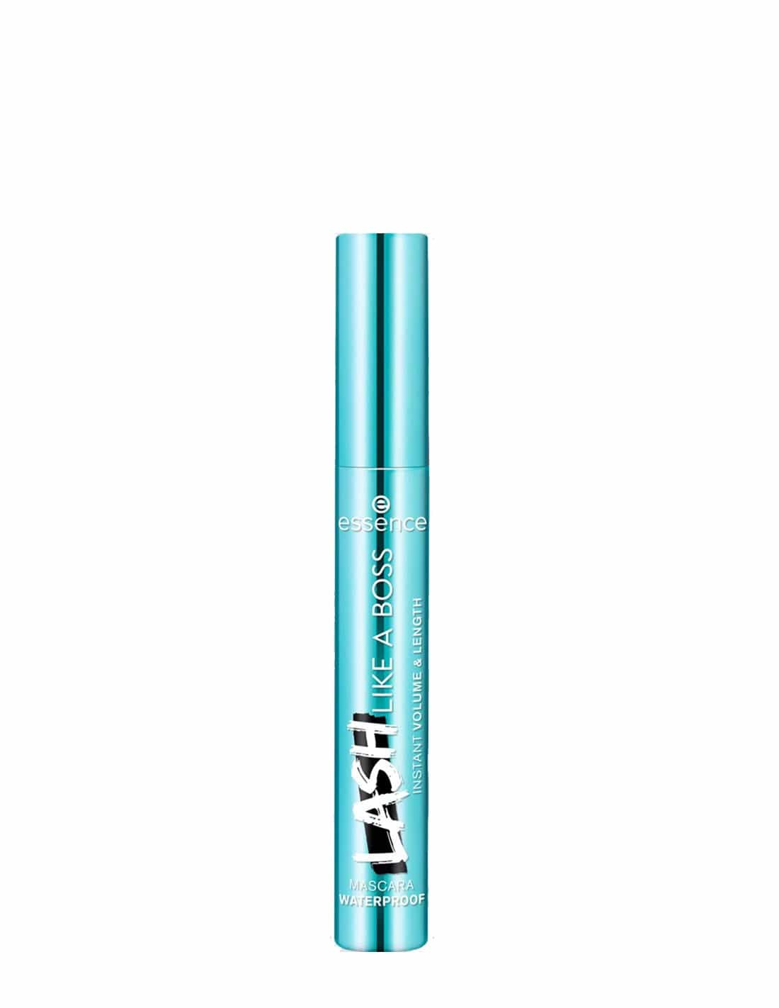 Waterproof Essence Cosmetics Lash Like A Boss mascara by Jag Couture London shows a sleek black mascara tube with a wand applicator.