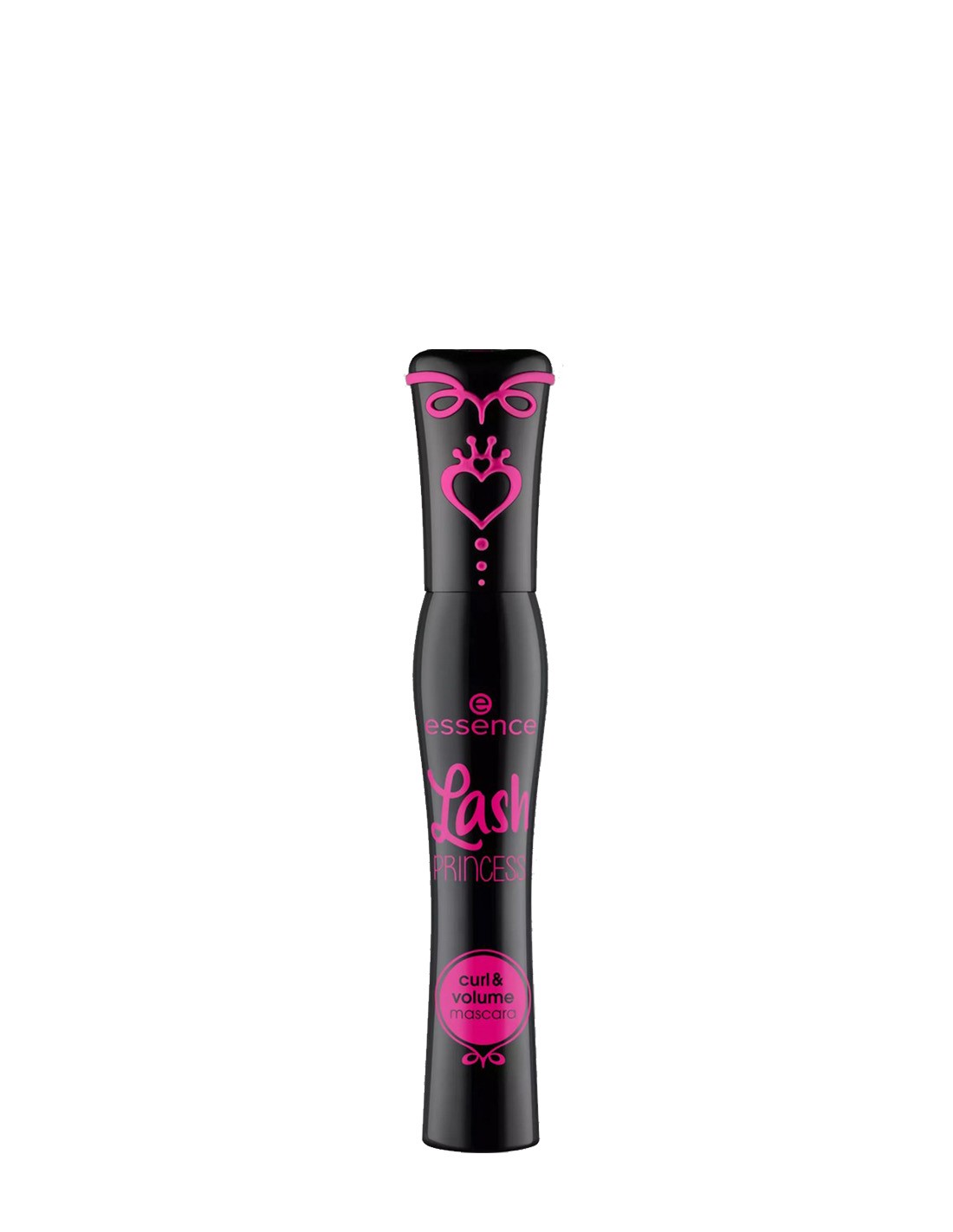 Lash Princess mascara by Essence Cosmetics, volumizing and curling mascara in 12ml tube, with a sleek packaging design.