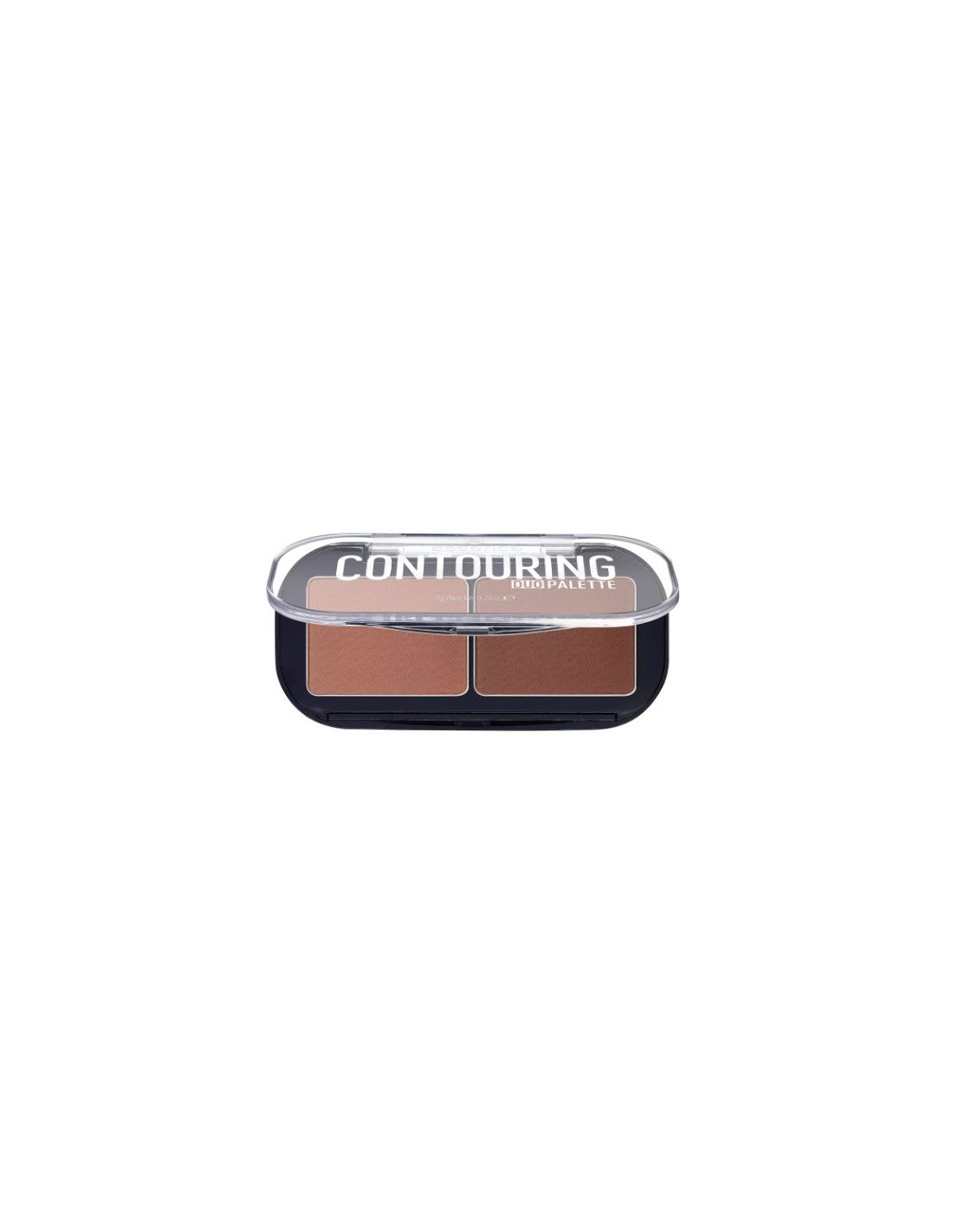 Jag Couture London New York Essence Cosmetics Contouring Duo Palette, 7g, featuring two shades for sculpting and highlighting.