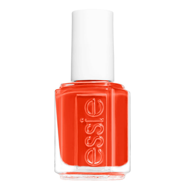 Essie Meet Me At Sunset nail polish in 13.5ml bottle, vibrant orange shade, from Jag Couture London - New York collection