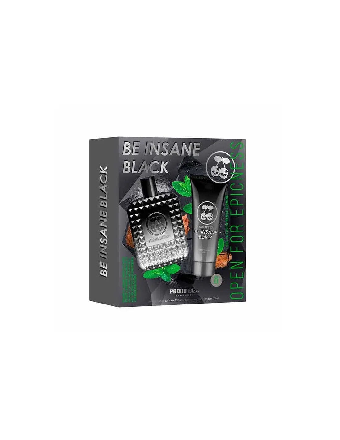 Jag Couture London Est Pacha Insane Black Him 100 Massage Oil bottle, 75ml, with sleek black packaging and product label visible.