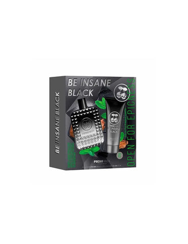 Jag Couture London Est Pacha Insane Black Him 100 Massage Oil bottle, 75ml, with sleek black packaging and product label visible.