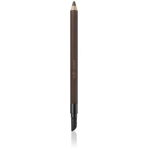 Estée Lauder Double Wear 24h waterproof gel eye pencil in 03 Cocoa, shown in a sleek black pencil with product packaging.