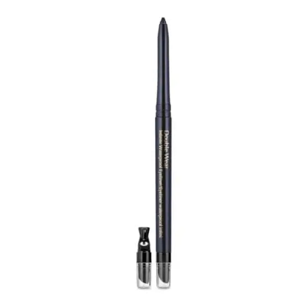 Estee Lauder Double Wear Infinite Waterproof Eyeliner in shade 04 Indigo, sleek black pencil with a sharp tip for precise application.
