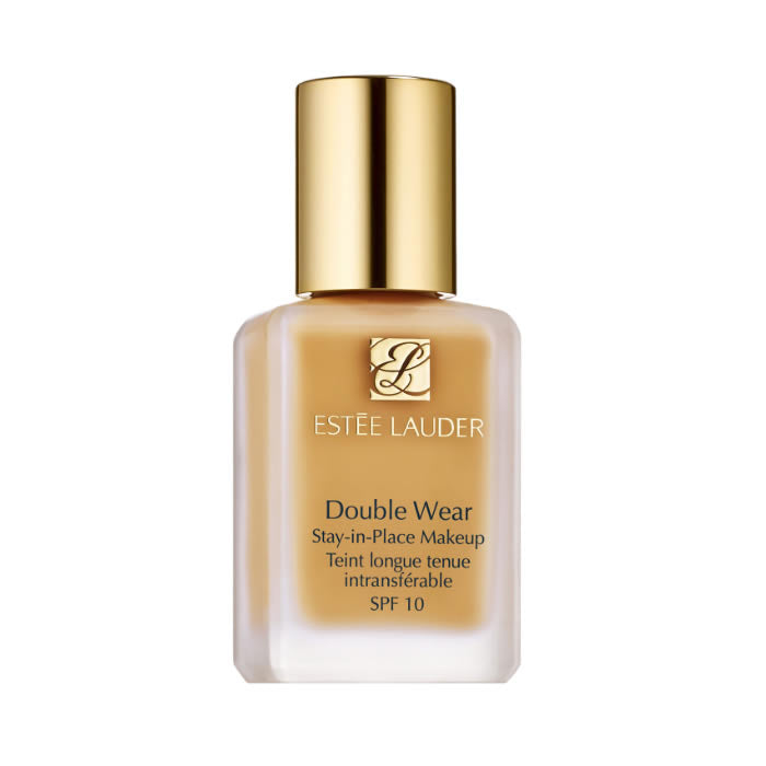 Estee Lauder Double Wear Stay In Place Makeup SPF10 in shade 2W1.5 Natural Suede, 30ml bottle, with foundation applicator.