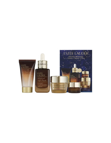 Estée Lauder El Advanced Night Repair Synchronizer Set by Jag Couture London featuring skincare bottles and packaging.