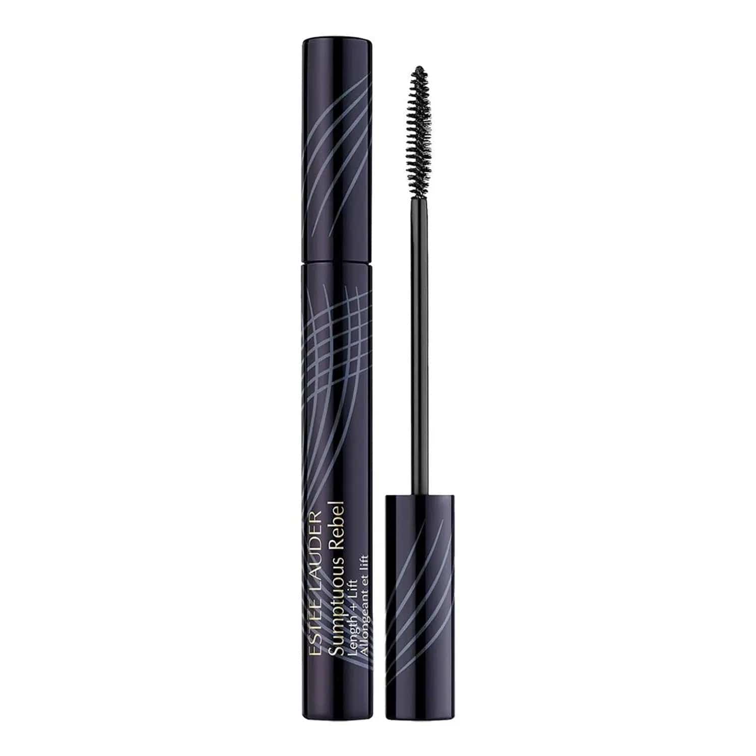 Estée Lauder Sumptuous Rebel Mascara 8ml tube with black brush and sleek packaging, designed to enhance eyelashes.