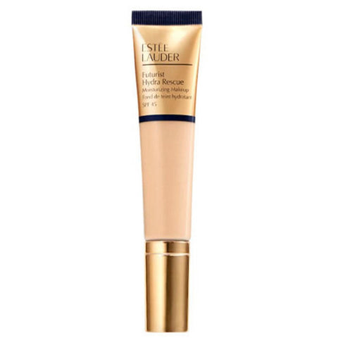 Estee Lauder Futurist Hydra Rescue SPF45 foundation in 1W2 Sand, 35ml bottle with a smooth, tinted liquid inside.