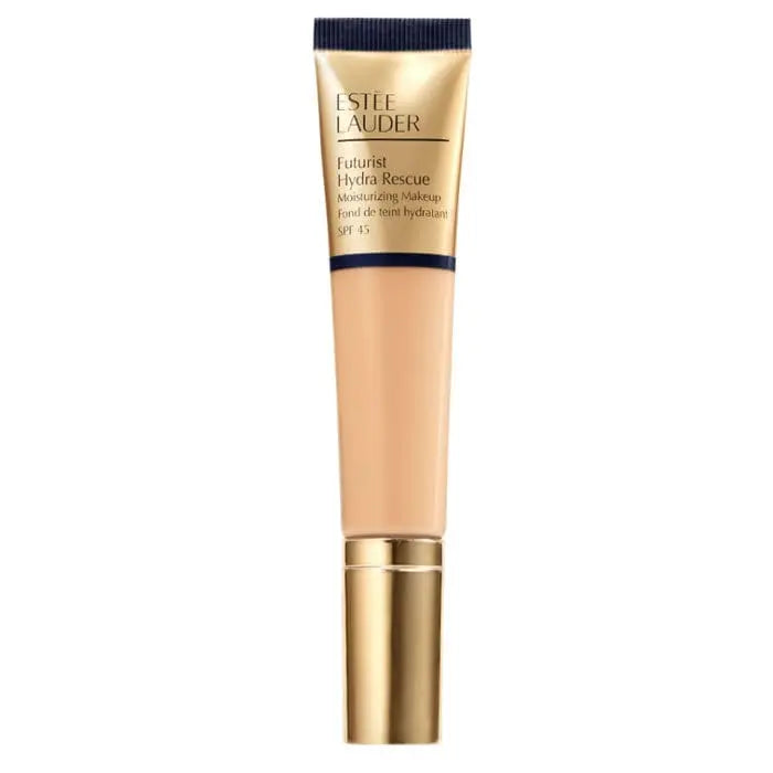 Estee Lauder Futurist Hydra Rescue SPF 45 2-in-1 Dawn face moisturizer in 35ml jar, with creamy texture and light color.