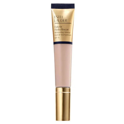 Estee Lauder Futurist Hydra Rescue SPF45 foundation in shade 3C2 Pebble, 35ml bottle, with sleek packaging and product label visible.
