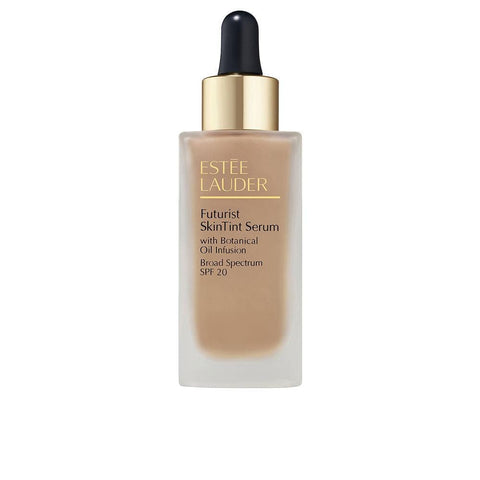 Estée Lauder Futurist Skintint Serum SPF20 in 30ml bottle, natural finish, with tinted serum and sun protection, by Jag Couture London.