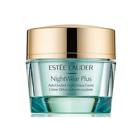 Estee Lauder NightWear Plus Anti-Oxidant Night Detox Creme in 50ml jar, featuring smooth cream texture for nighttime skincare.