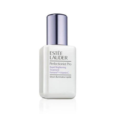 Estée Lauder Perfectionist Pro Serum de Tratamiento Iluminador Rápido in a 50ml bottle, shown with sleek packaging and applicator.