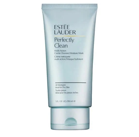Estee Lauder Perfectly Clean Creme Cleanser Moisture Mask in 150ml jar, featuring a creamy texture for gentle cleansing and hydration.